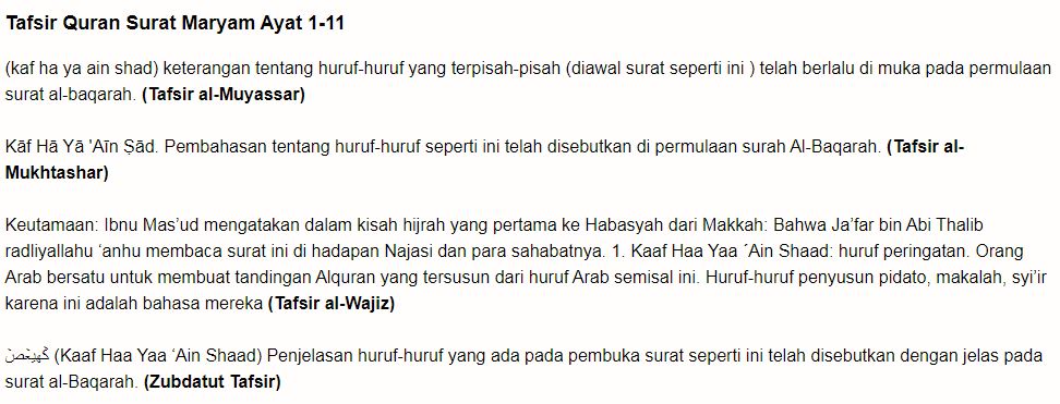 Detail Promil Dengan Surat Maryam 1 11 Nomer 26