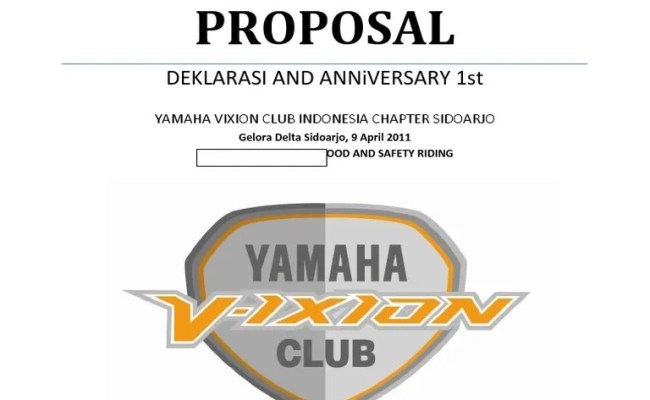 Detail Proposal Anniversary Club Motor Nomer 49