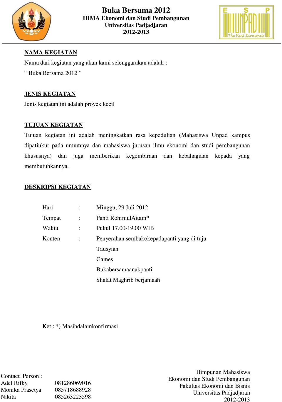 Detail Proposal Bukber Nomer 24