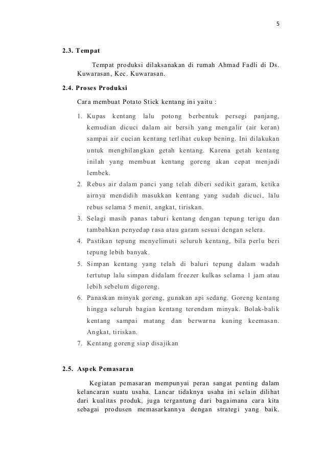Detail Proposal Kentang Goreng Nomer 15