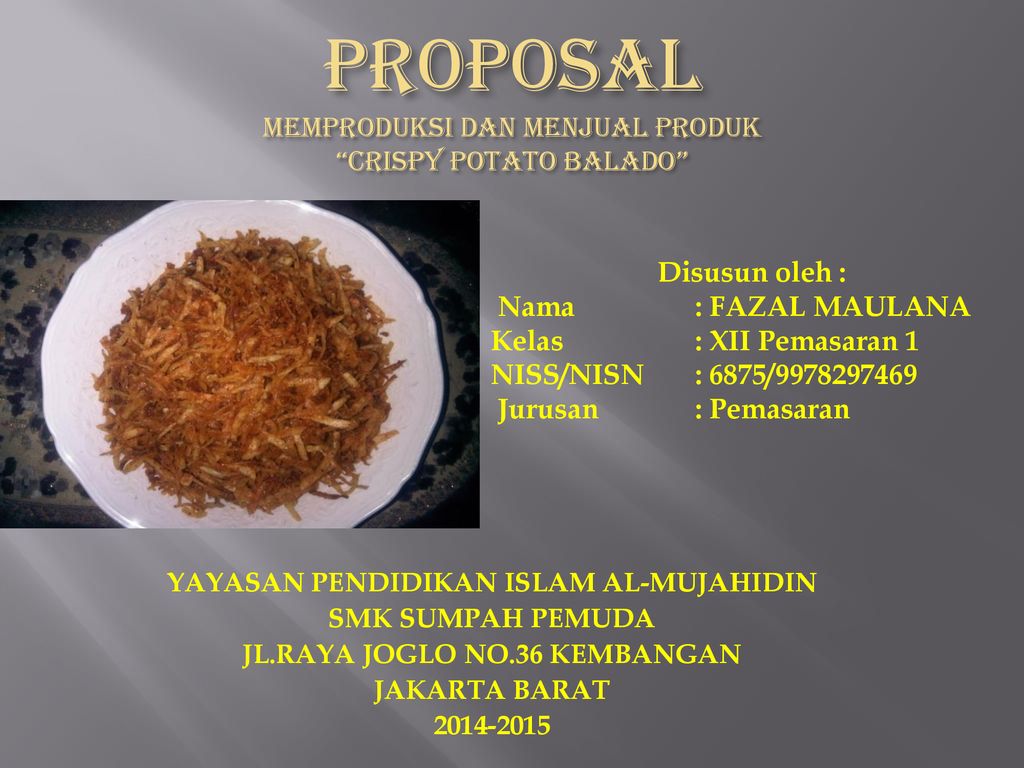 Detail Proposal Kentang Goreng Nomer 26