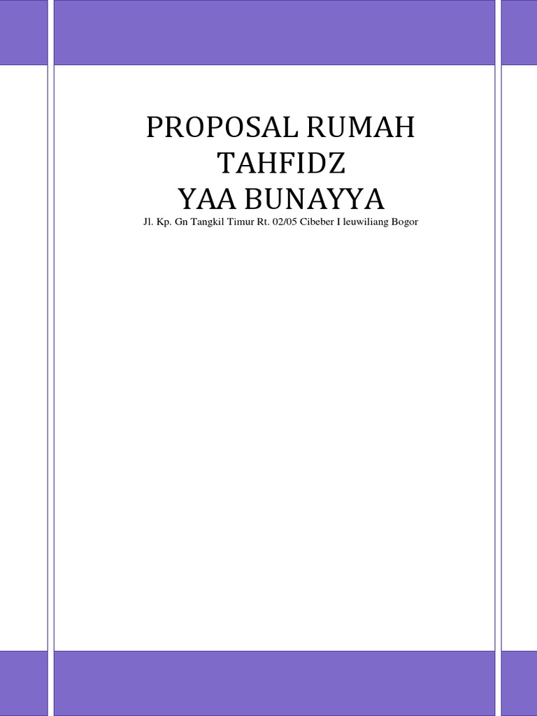 Detail Proposal Rumah Tahfidz Nomer 10