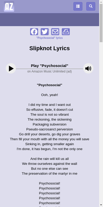 Detail Psychosocial Lyric Nomer 25