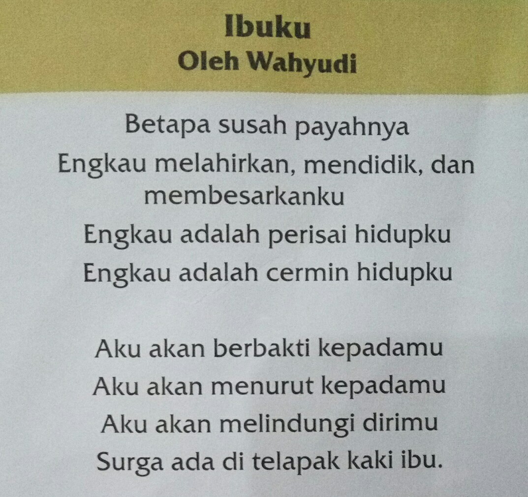 Detail Puisi 2 Bait Tentang Ibu Nomer 40