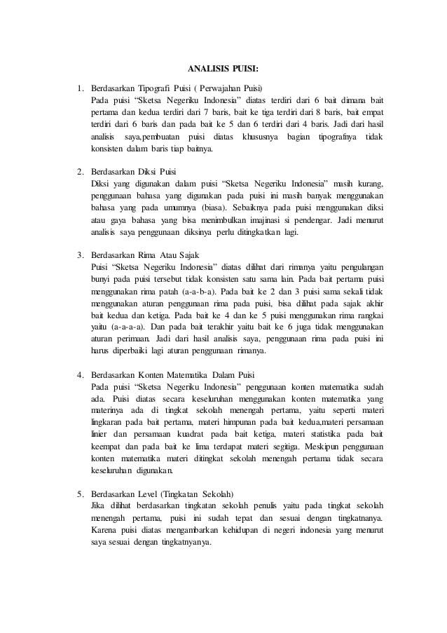 Detail Puisi 4 Bait 4 Baris Nomer 19