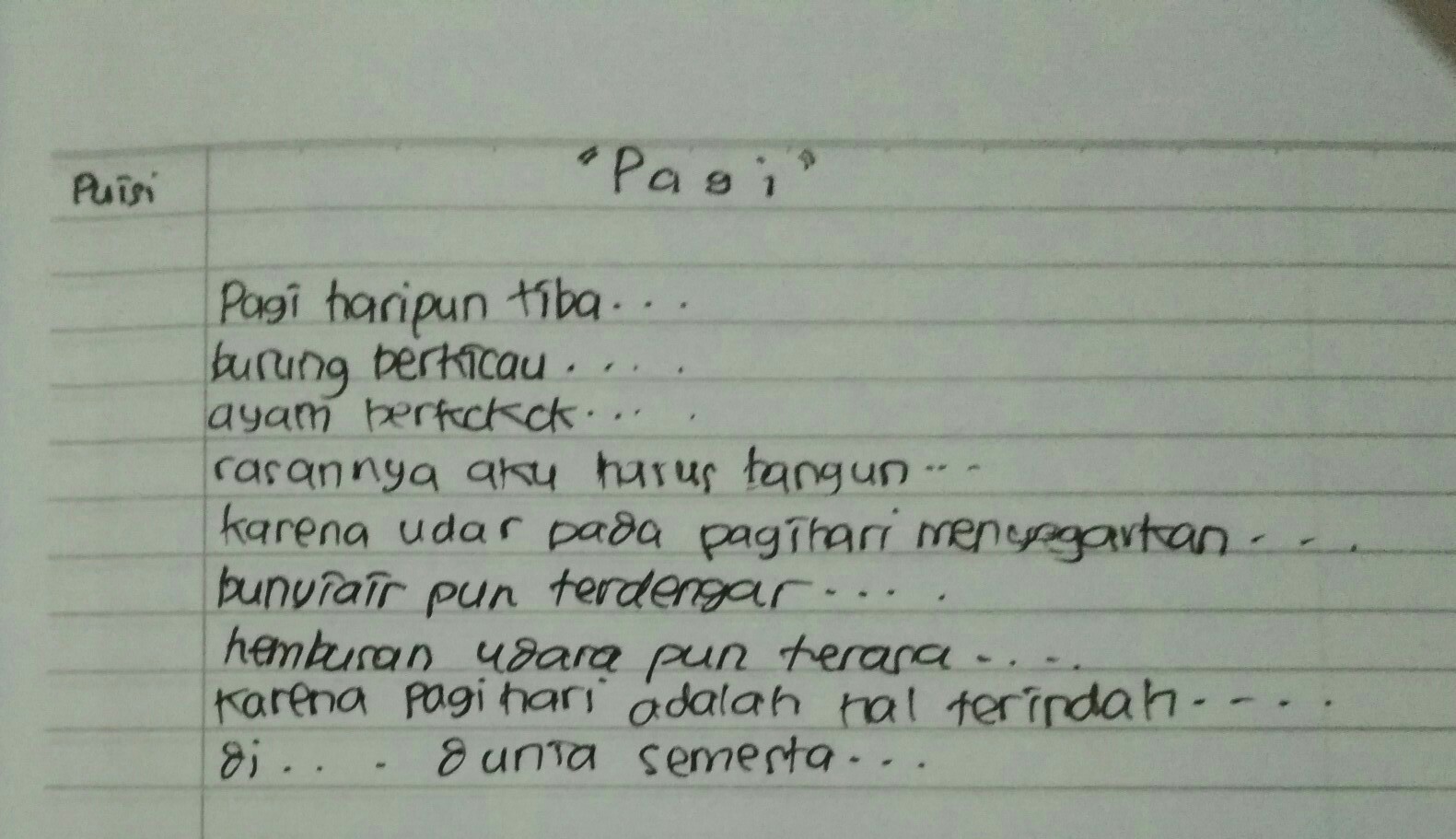 Detail Puisi 4 Bait 4 Baris Nomer 8