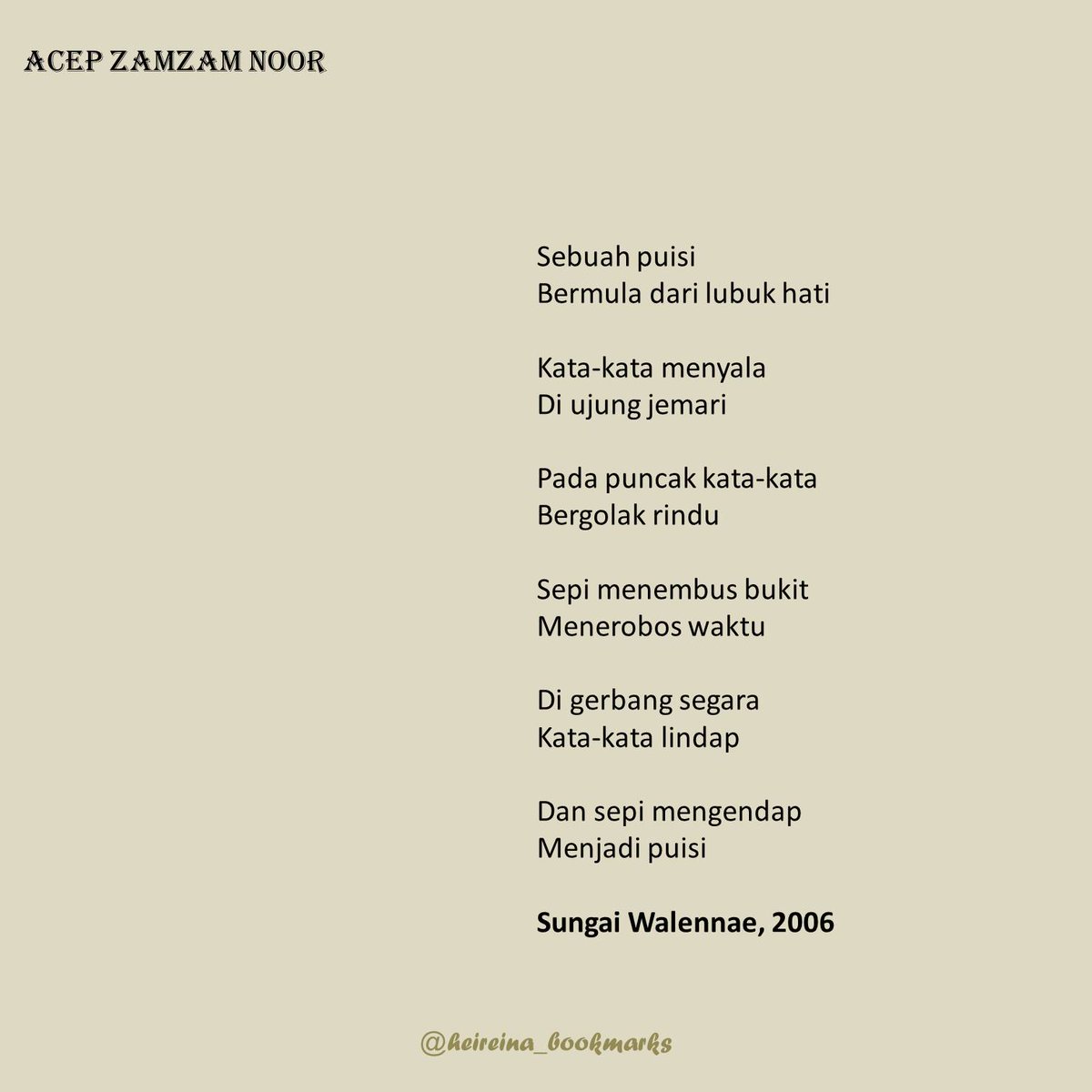 Detail Puisi Acep Zamzam Noor Nomer 3