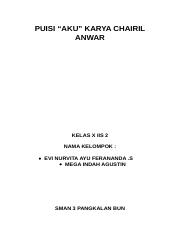 Detail Puisi Aku Chairil Anwar Nomer 52