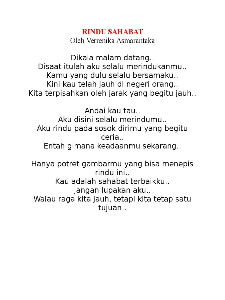 Detail Puisi Aku Rindu Kamu Nomer 19