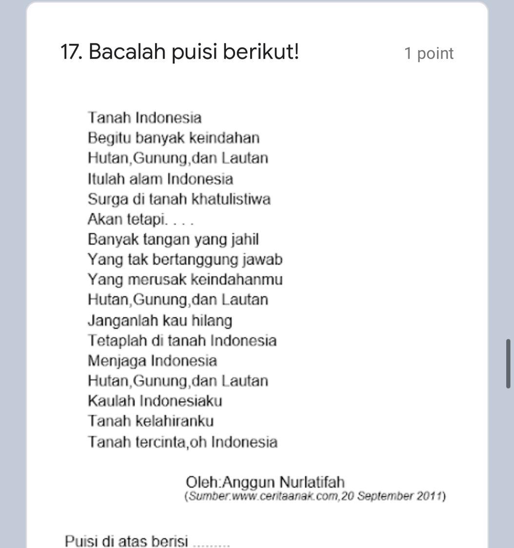 Detail Puisi Alam Indonesia Nomer 26