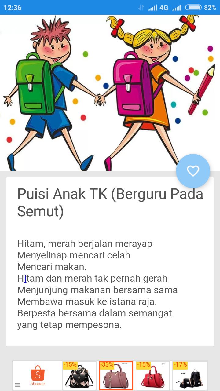Detail Puisi Anak Anak Tk Nomer 3