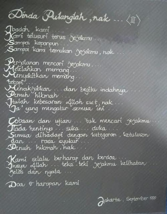 Detail Puisi Anak Pondok Nomer 25