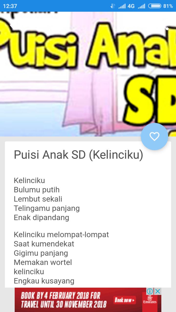 Detail Puisi Anak Sd Nomer 29