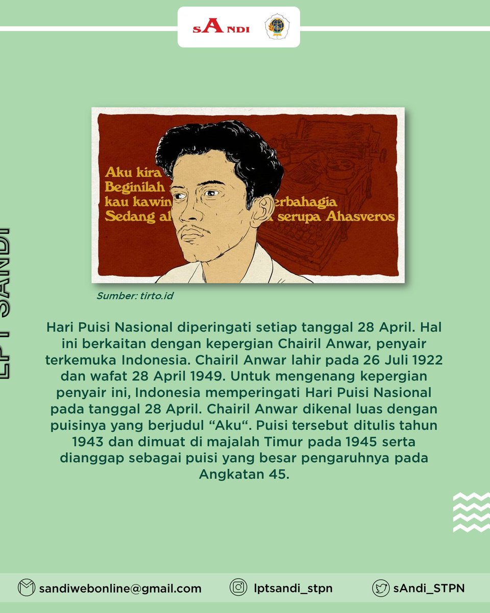 Detail Puisi Berjudul Aku Nomer 40