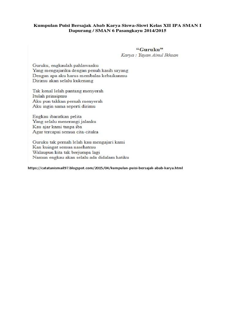 Detail Puisi Bersajak Abab Nomer 4