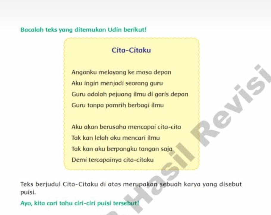 Detail Puisi Bertema Cita Cita Nomer 4