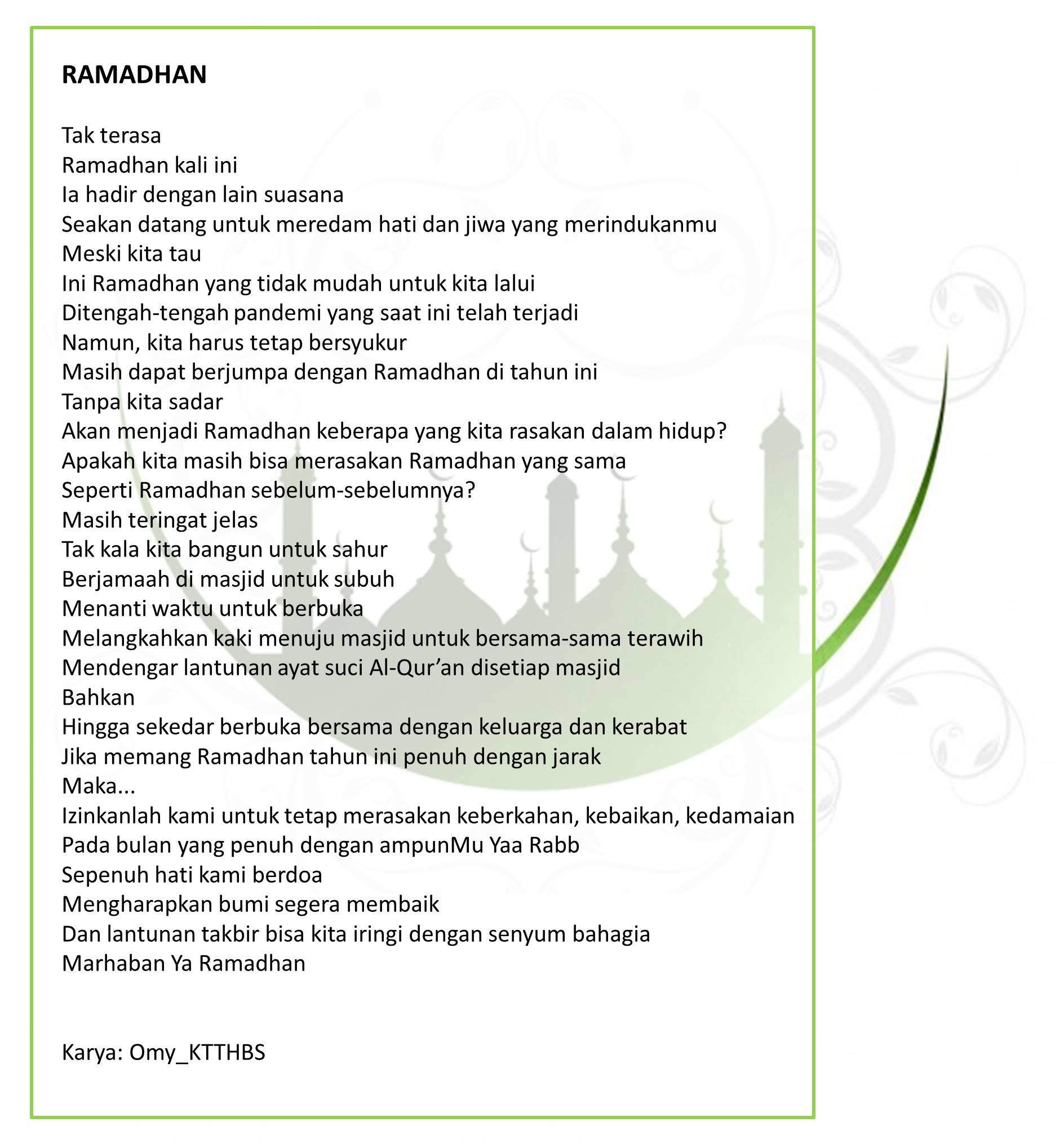 Detail Puisi Bertema Ramadhan Nomer 7