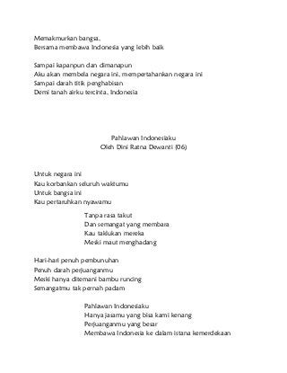 Detail Puisi Buat Indonesia Nomer 38
