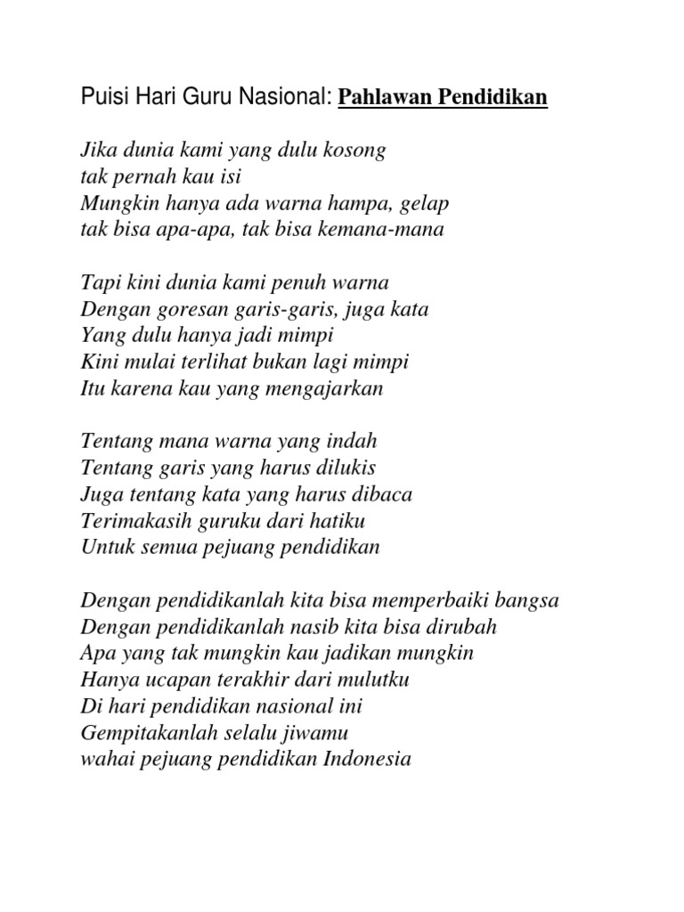 Detail Puisi Buat Indonesia Nomer 39