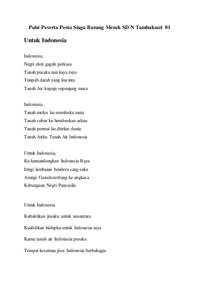 Detail Puisi Buat Indonesia Nomer 7