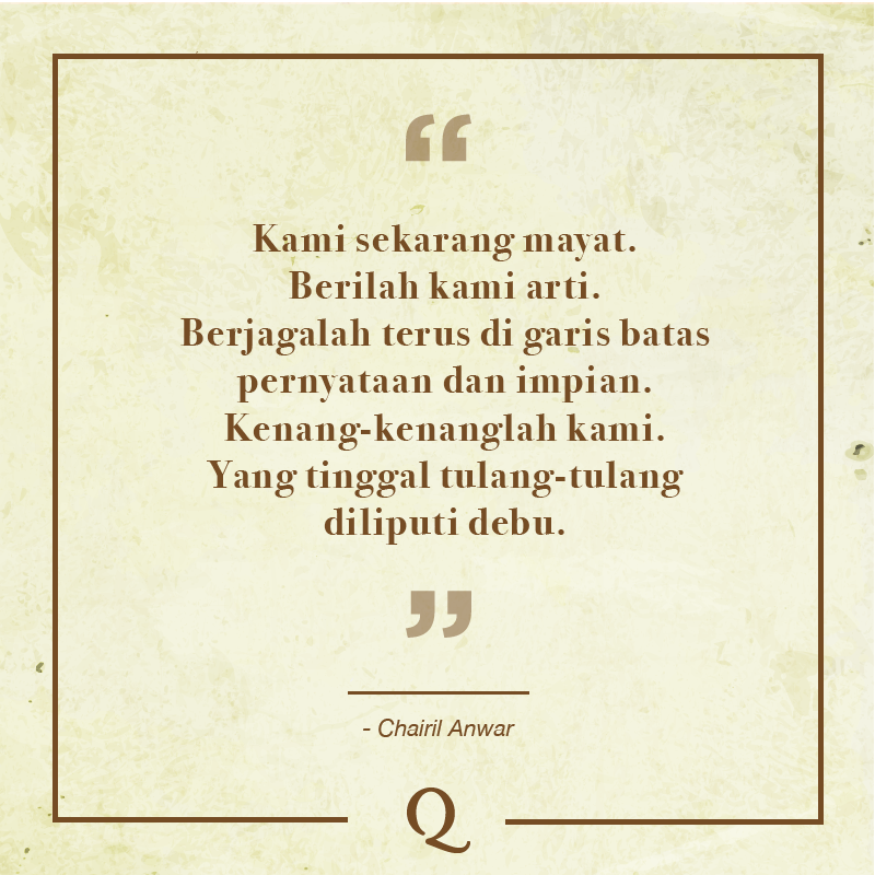 Detail Puisi Buatan Chairil Anwar Nomer 33