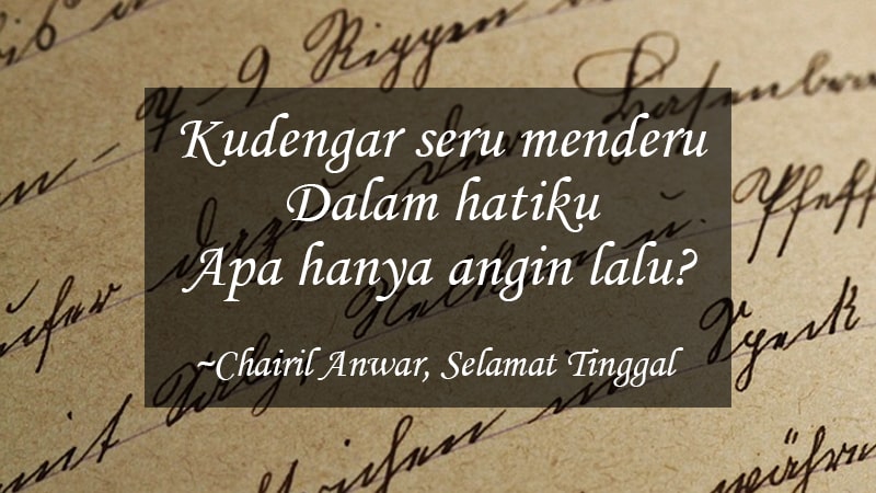 Detail Puisi Buatan Chairil Anwar Nomer 53