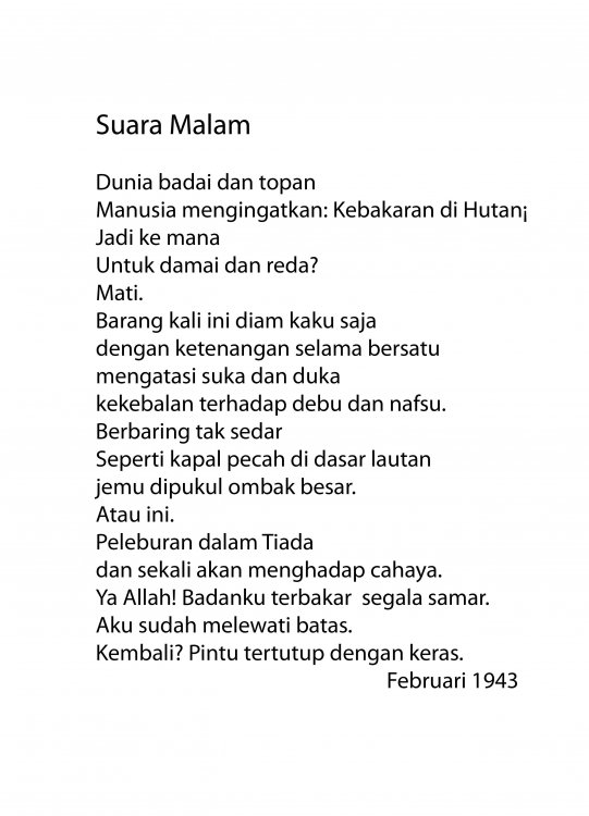 Detail Puisi Buatan Chairil Anwar Nomer 54