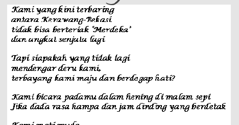Detail Puisi Chairil Anwar Karawang Bekasi Nomer 17