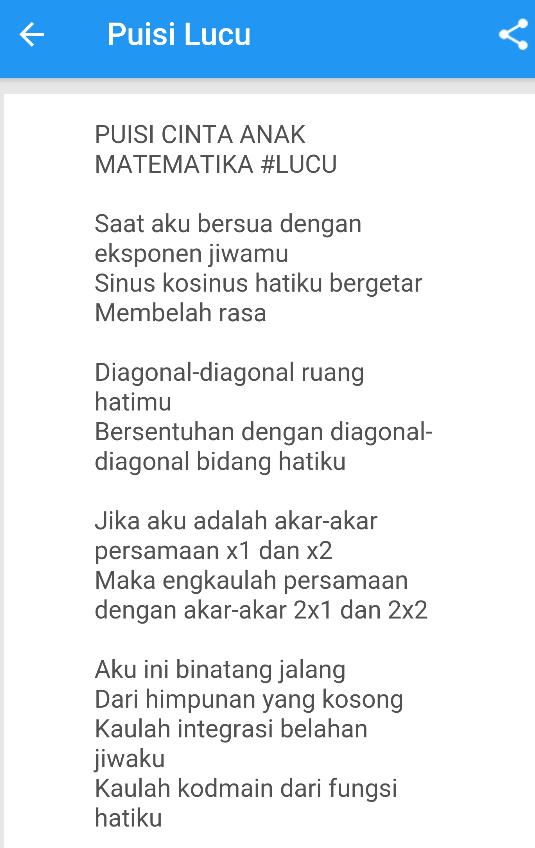 Detail Puisi Cinta Lucu Ngakak Nomer 12