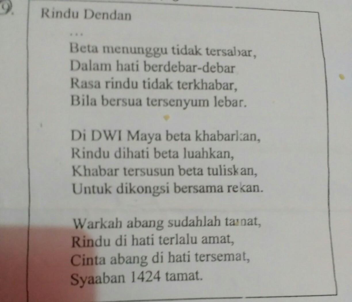 Detail Puisi Cinta Tanah Air 6 Bait Nomer 34