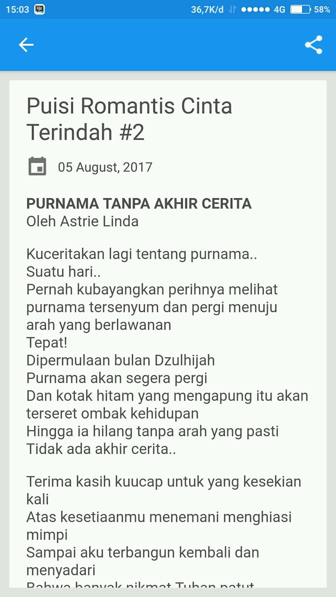 Detail Puisi Cinta Terindah Nomer 23