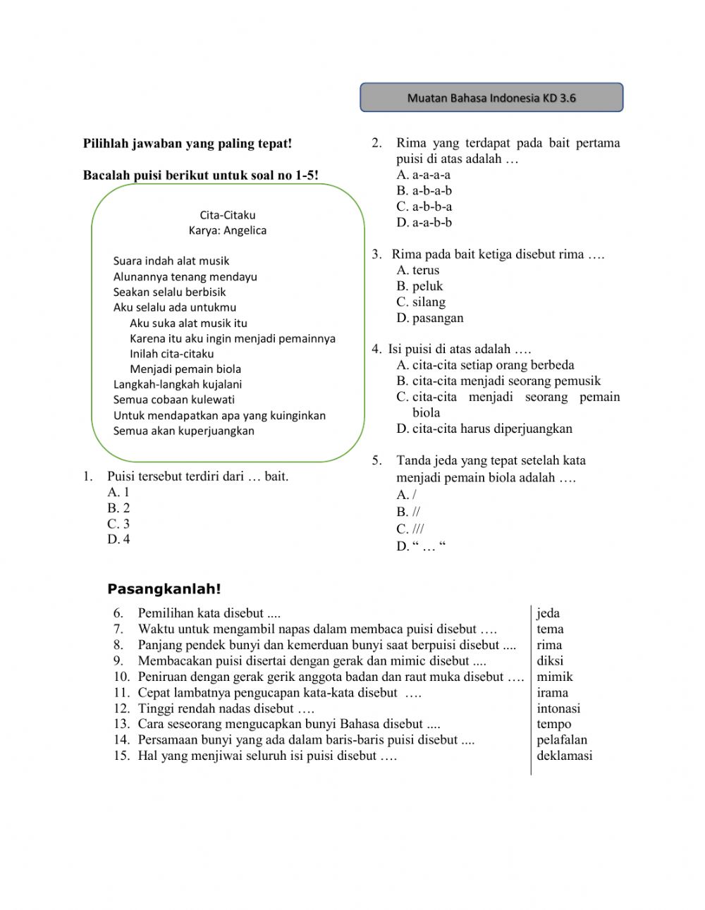 Detail Puisi Cita Cita Nomer 43