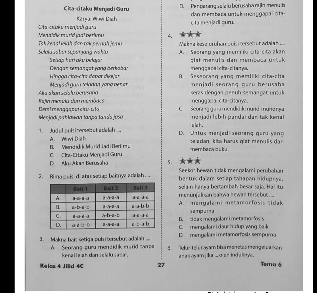Detail Puisi Cita Cita Guru Nomer 46