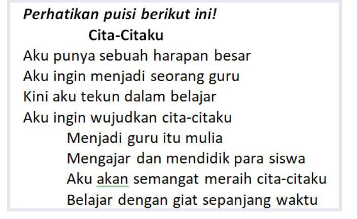 Detail Puisi Cita Citaku Nomer 54