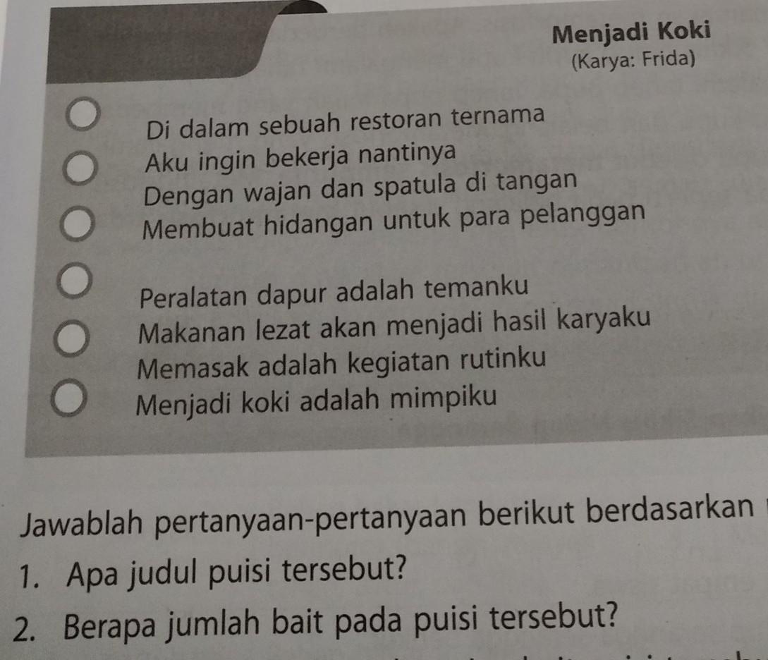 Detail Puisi Cita Citaku Menjadi Koki Nomer 3