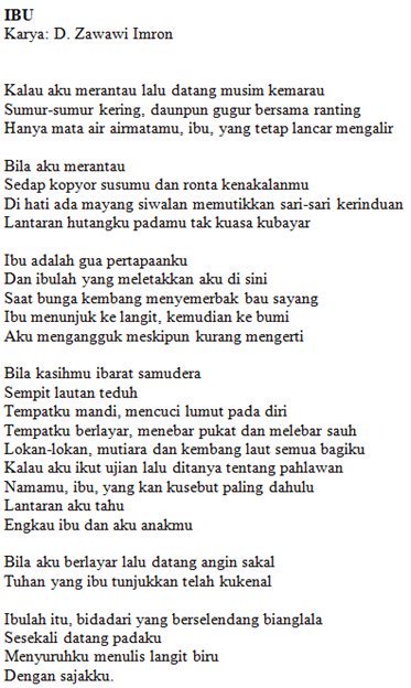 Detail Puisi D Zawawi Imron Nomer 15