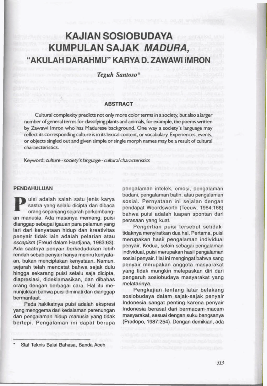 Detail Puisi D Zawawi Imron Nomer 24
