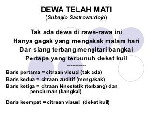 Detail Puisi Dewa Telah Mati Nomer 10