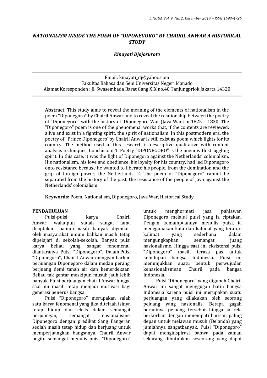 Detail Puisi Diponegoro Karya Chairil Anwar Nomer 36
