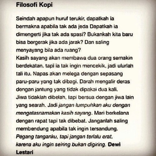 Detail Puisi Filosofi Kopi Nomer 8