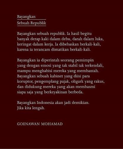 Puisi Goenawan Mohamad - KibrisPDR