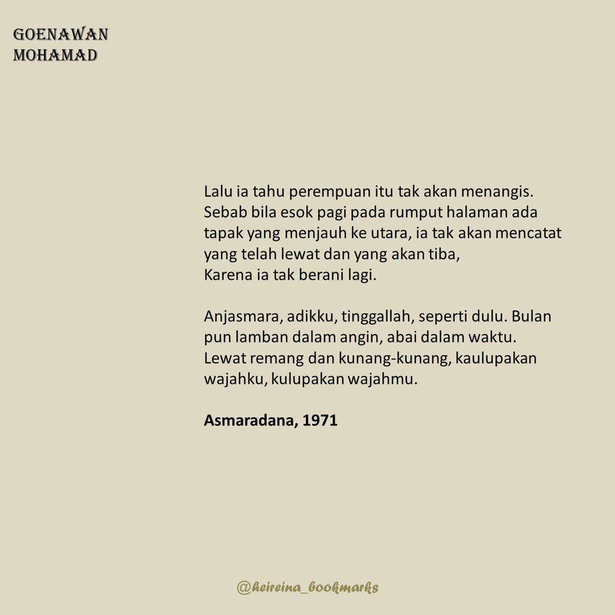 Detail Puisi Goenawan Mohamad Nomer 3