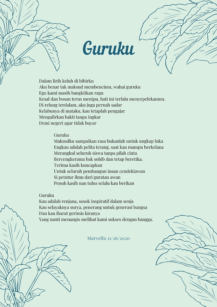 Detail Puisi Guru Sedih Nomer 24