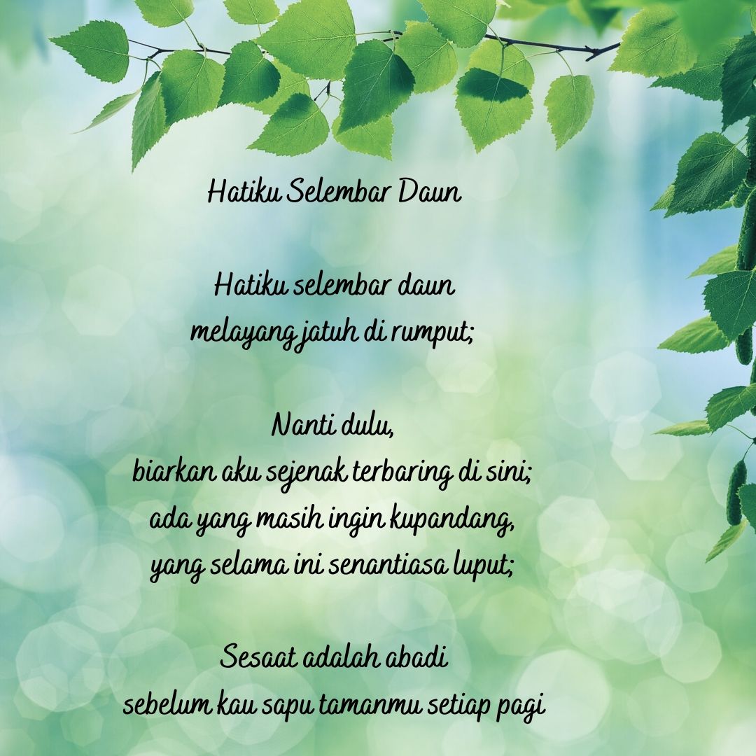 Detail Puisi Hatiku Selembar Daun Nomer 6