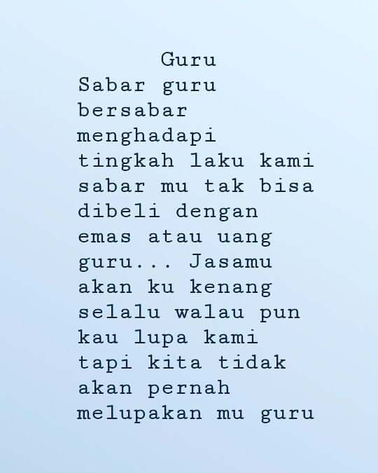 Puisi Ibu Guru - KibrisPDR