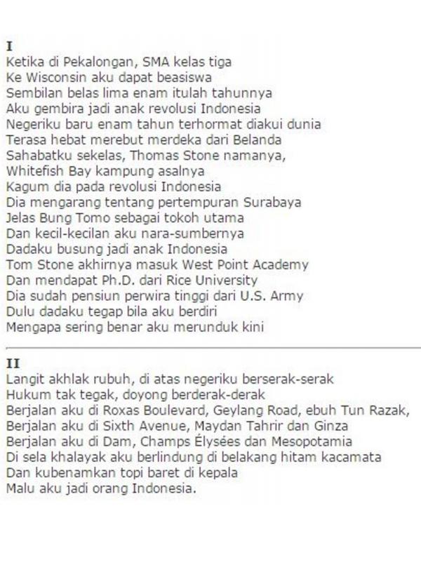 Detail Puisi Ibu Karya Taufik Ismail Nomer 51
