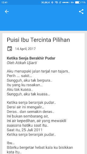 Detail Puisi Ibu Tersayang Nomer 38