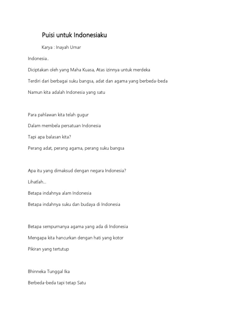 Detail Puisi Indonesia Ku Nomer 36