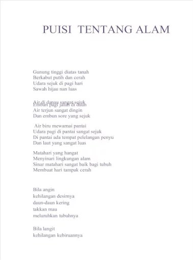 Detail Puisi Indonesia Pendek Nomer 33