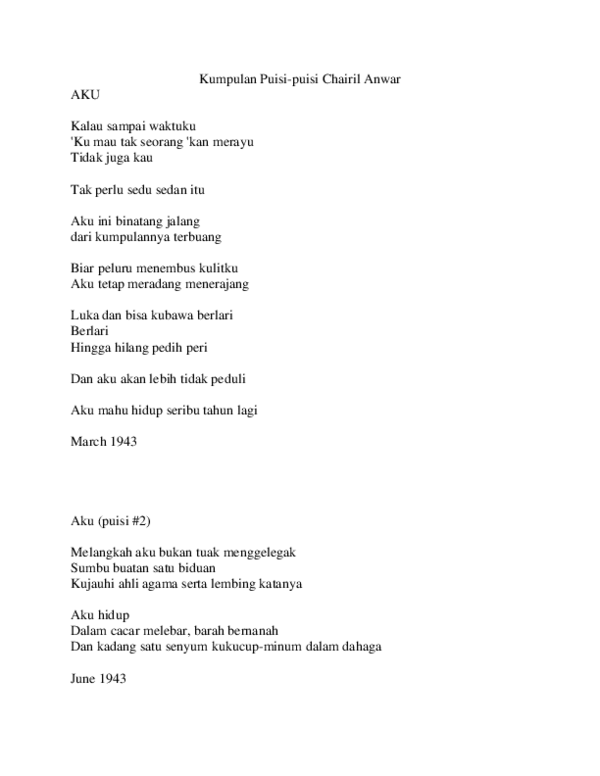Detail Puisi Indonesia Pusaka Nomer 53